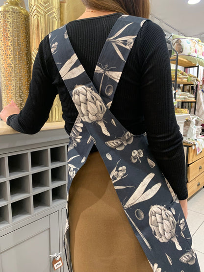 Ladies' Apron with Crossed Straps, 100% Cotton | Seeds Carbon