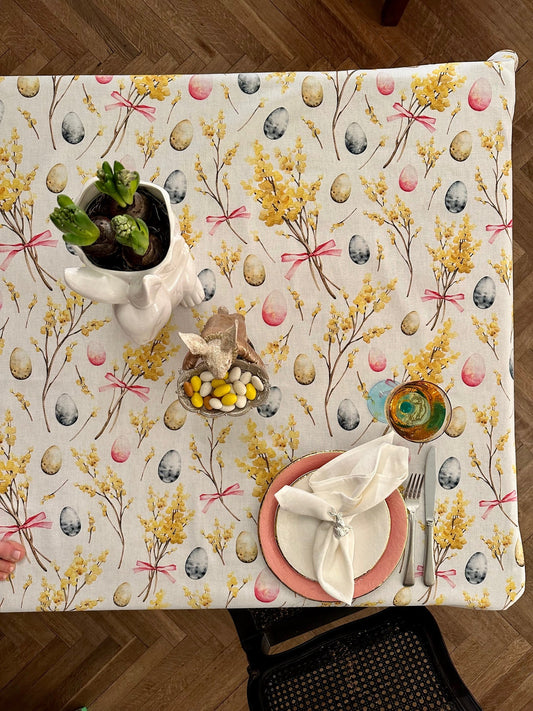 Tablecloth Rectangular, Cotton | Happy Easter